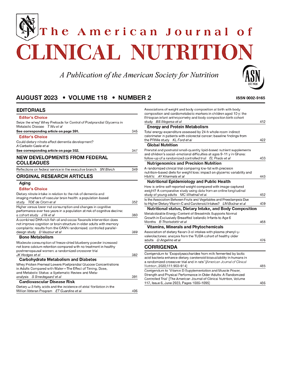 AMERICAN JOURNAL OF CLINICAL NUTRITION