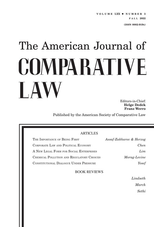 AMERICAN JOURNAL OF COMPARATIVE LAW