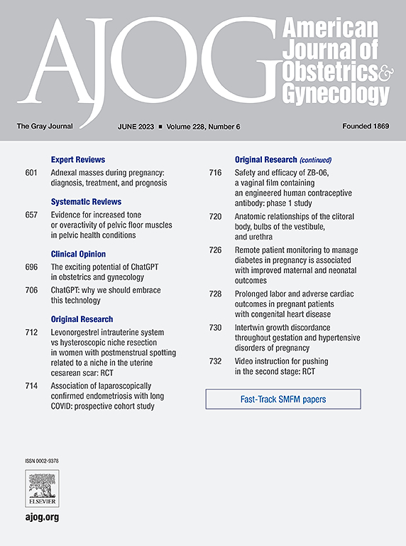 AMERICAN JOURNAL OF OBSTETRICS AND GYNECOLOGY