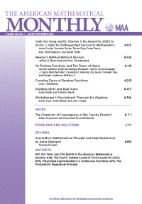 AMERICAN MATHEMATICAL MONTHLY