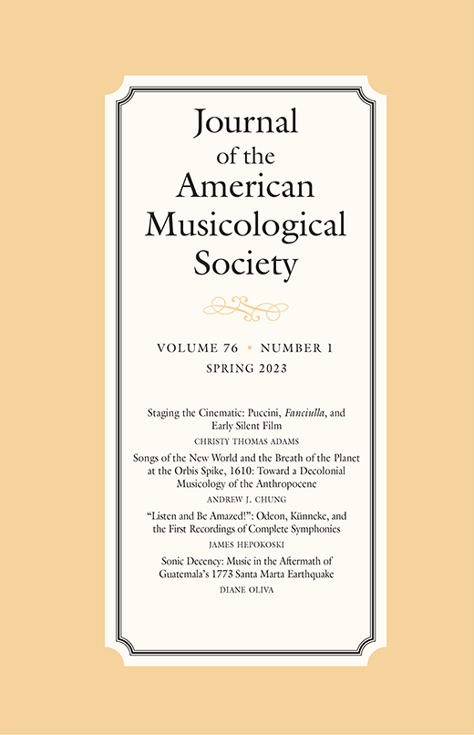 JOURNAL OF THE AMERICAN MUSICOLOGICAL SOCIETY