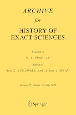 ARCHIVE FOR HISTORY OF EXACT SCIENCES