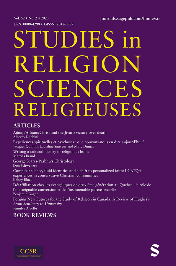 STUDIES IN RELIGION-SCIENCES RELIGIEUSES
