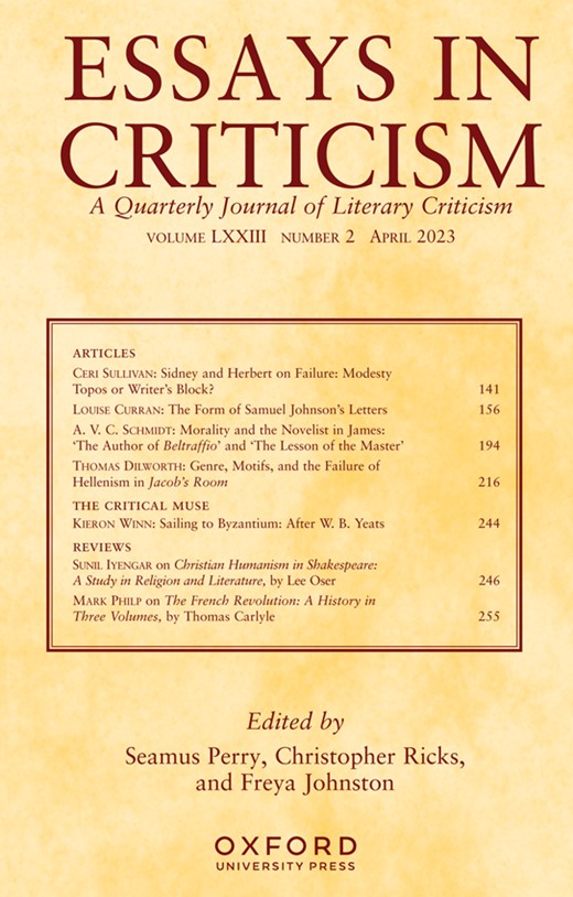 ESSAYS IN CRITICISM