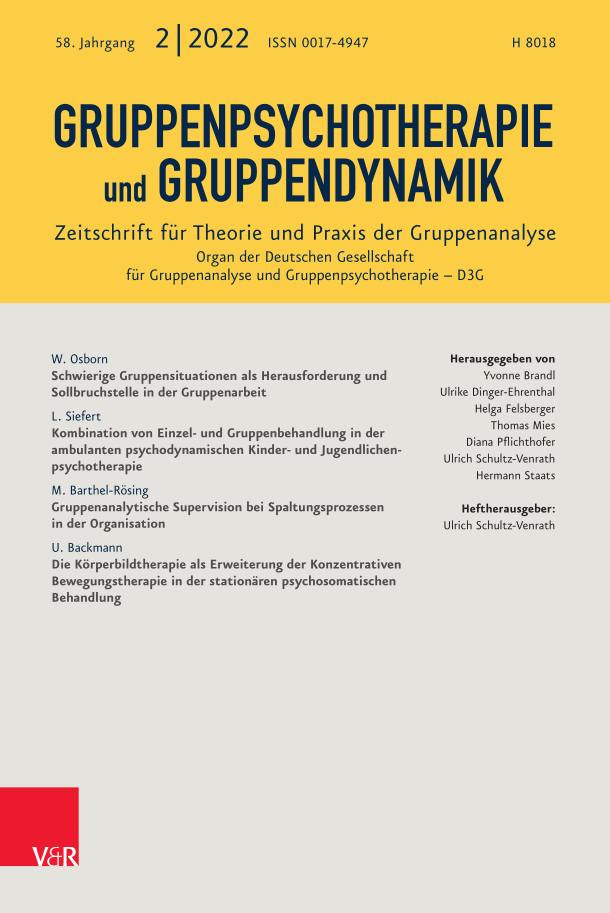 GRUPPENPSYCHOTHERAPIE UND GRUPPENDYNAMIK