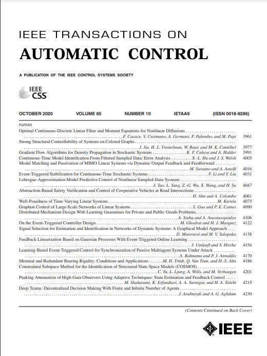 IEEE TRANSACTIONS ON AUTOMATIC CONTROL