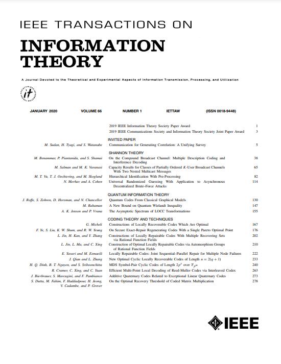 IEEE Transactions on Information Theory