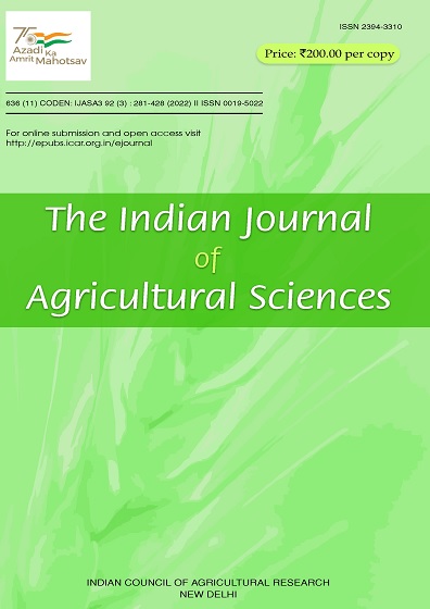 INDIAN JOURNAL OF AGRICULTURAL SCIENCES
