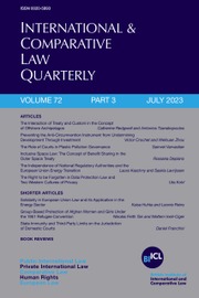 INTERNATIONAL & COMPARATIVE LAW QUARTERLY