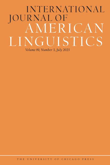 INTERNATIONAL JOURNAL OF AMERICAN LINGUISTICS