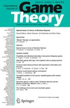 INTERNATIONAL JOURNAL OF GAME THEORY