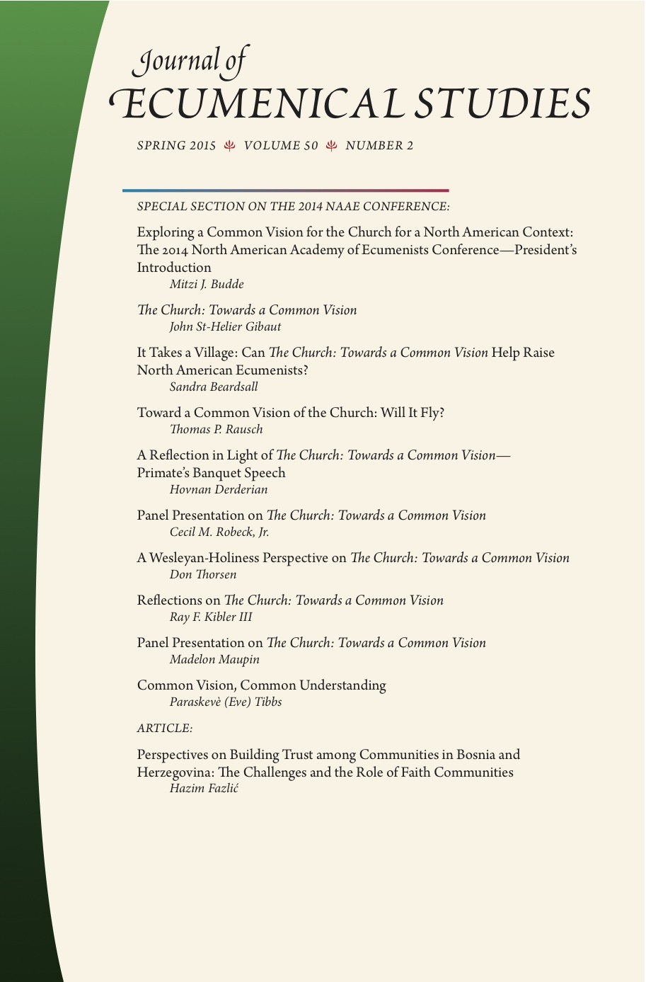 JOURNAL OF ECUMENICAL STUDIES