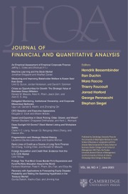 JOURNAL OF FINANCIAL AND QUANTITATIVE ANALYSIS