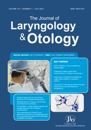 JOURNAL OF LARYNGOLOGY AND OTOLOGY