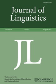 JOURNAL OF LINGUISTICS