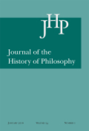JOURNAL OF THE HISTORY OF PHILOSOPHY