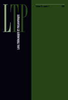 LAVAL THEOLOGIQUE ET PHILOSOPHIQUE