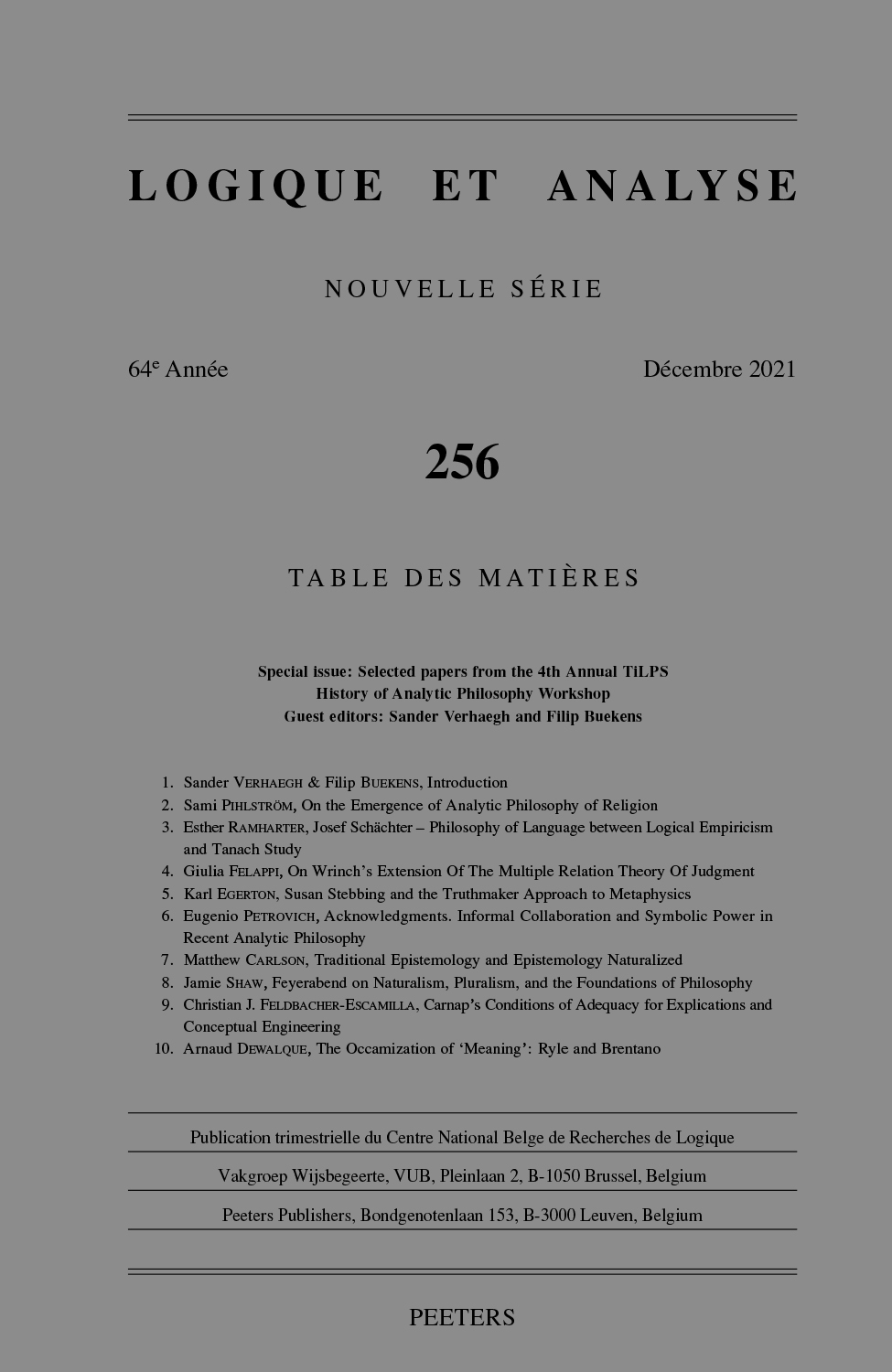 LOGIQUE ET ANALYSE