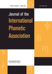 JOURNAL OF THE INTERNATIONAL PHONETIC ASSOCIATION