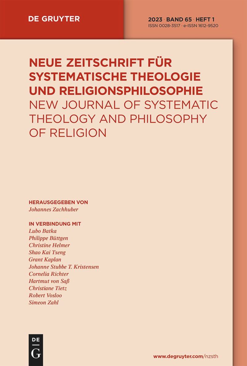 NEUE ZEITSCHRIFT FUR SYSTEMATISCHE THEOLOGIE UND RELIGIONSPHILOSOPHIE