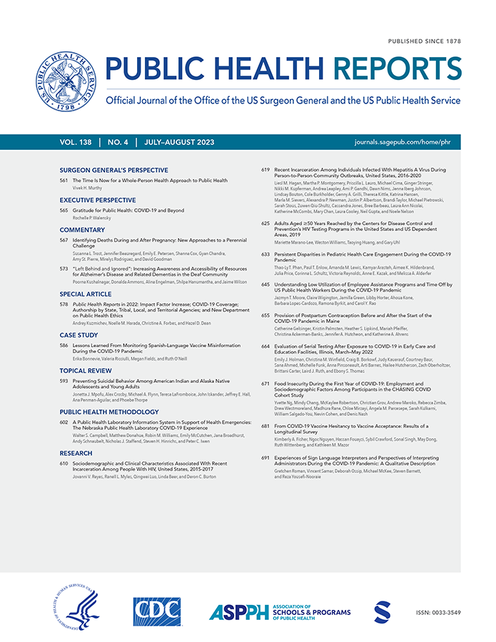 PUBLIC HEALTH REPORTS