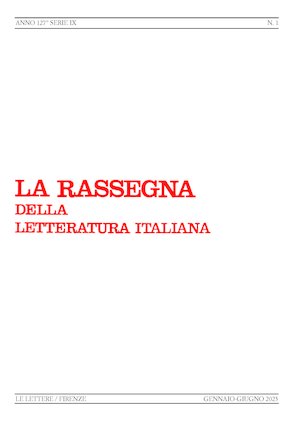 RASSEGNA DELLA LETTERATURA ITALIANA