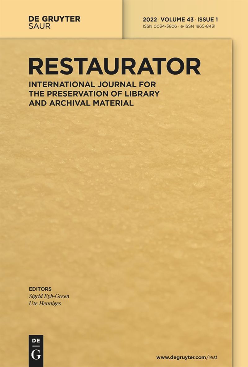 RESTAURATOR-INTERNATIONAL JOURNAL FOR THE PRESERVATION OF LIBRARY AND ARCHIVAL MATERIAL