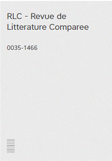 RLC-REVUE DE LITTERATURE COMPAREE