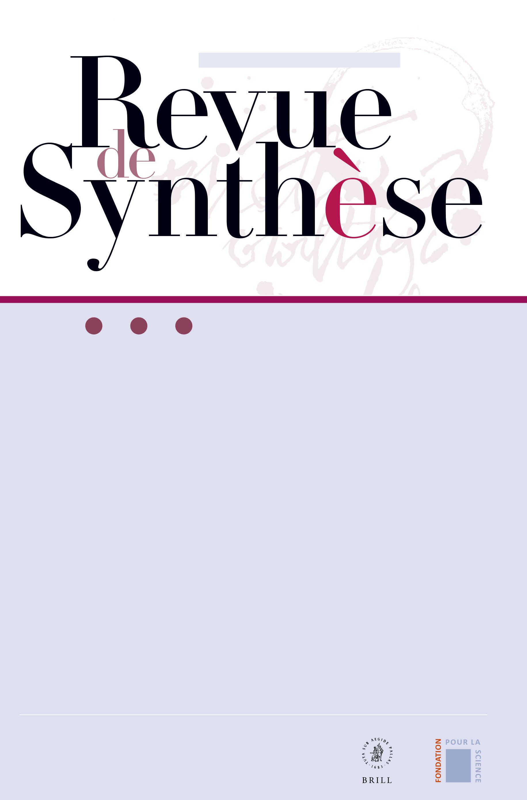 REVUE DE SYNTHESE
