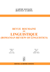 REVUE ROUMAINE DE LINGUISTIQUE-ROMANIAN REVIEW OF LINGUISTICS