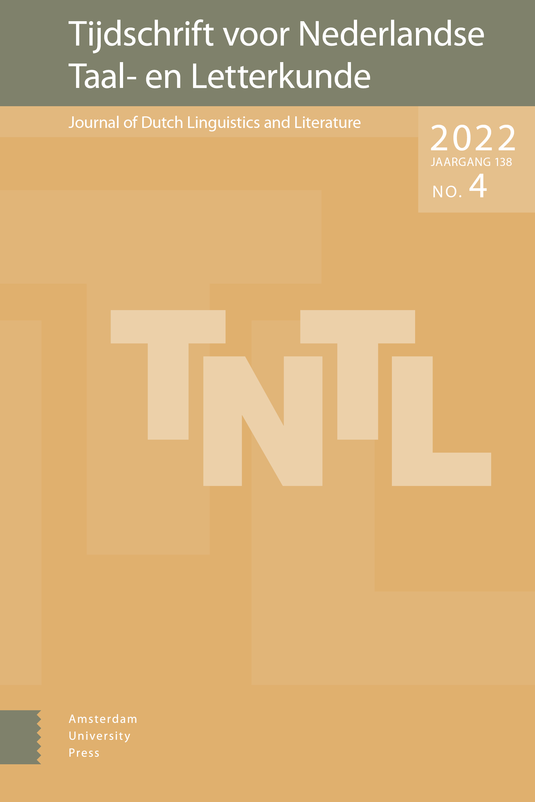 TIJDSCHRIFT VOOR NEDERLANDSE TAAL-EN LETTERKUNDE