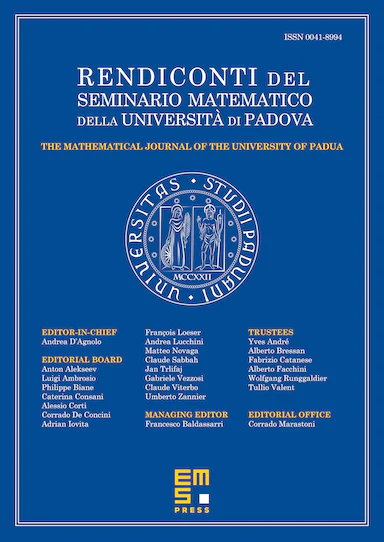 RENDICONTI DEL SEMINARIO MATEMATICO DELLA UNIVERSITA DI PADOVA