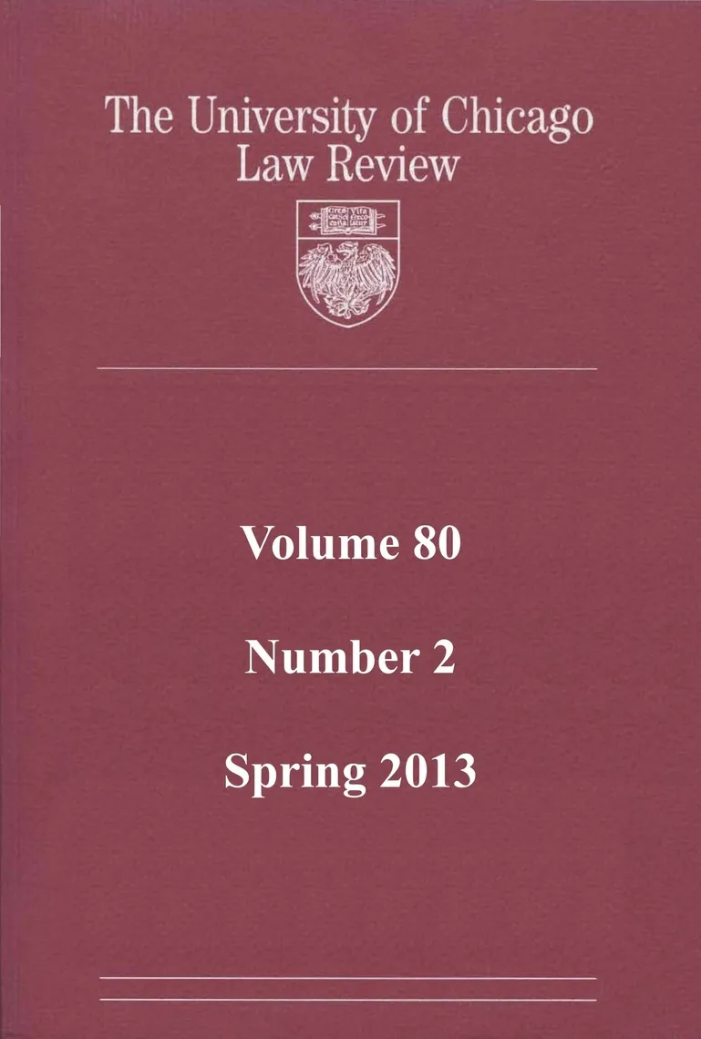 UNIVERSITY OF CHICAGO LAW REVIEW
