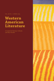 WESTERN AMERICAN LITERATURE