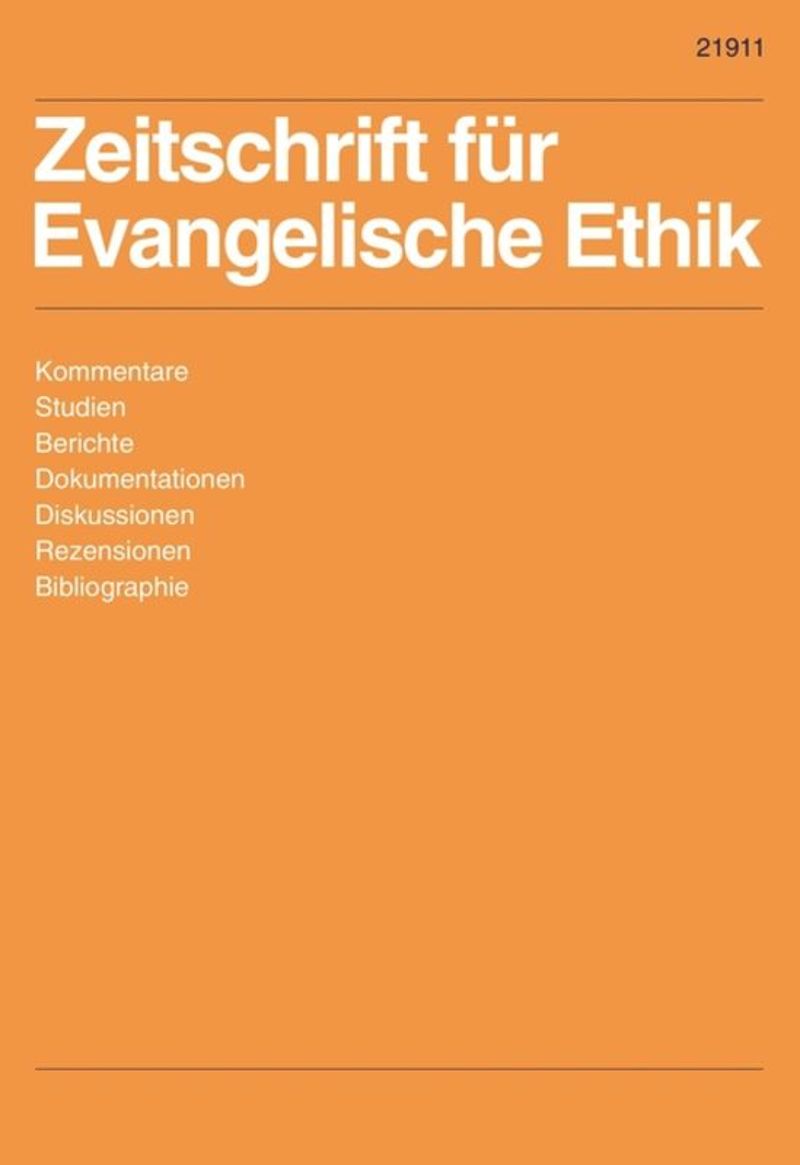 ZEITSCHRIFT FUR EVANGELISCHE ETHIK