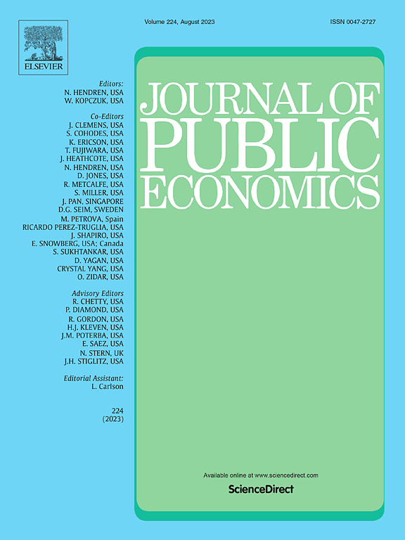 JOURNAL OF PUBLIC ECONOMICS