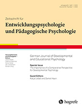 ZEITSCHRIFT FUR ENTWICKLUNGSPSYCHOLOGIE UND PADAGOGISCHE PSYCHOLOGIE