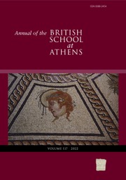 ANNUAL OF THE BRITISH SCHOOL AT ATHENS