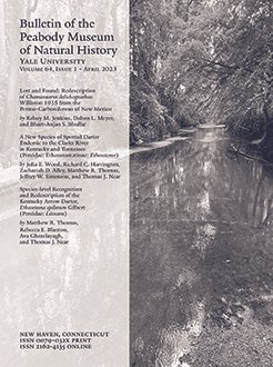BULLETIN OF THE PEABODY MUSEUM OF NATURAL HISTORY
