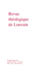 REVUE THEOLOGIQUE DE LOUVAIN