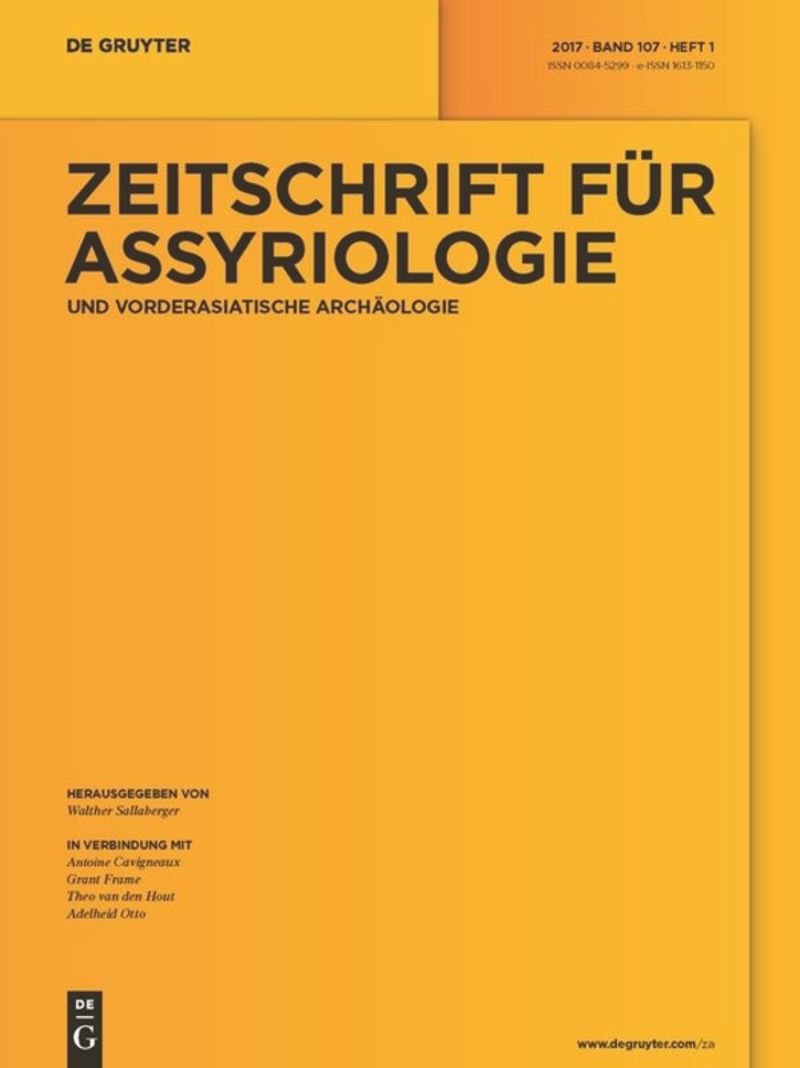 ZEITSCHRIFT FUR ASSYRIOLOGIE UND VORDERASIATISCHE ARCHAOLOGIE