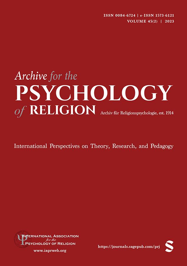 ARCHIVE FOR THE PSYCHOLOGY OF RELIGION-ARCHIV FUR RELIGIONSPSYCHOLOGIE