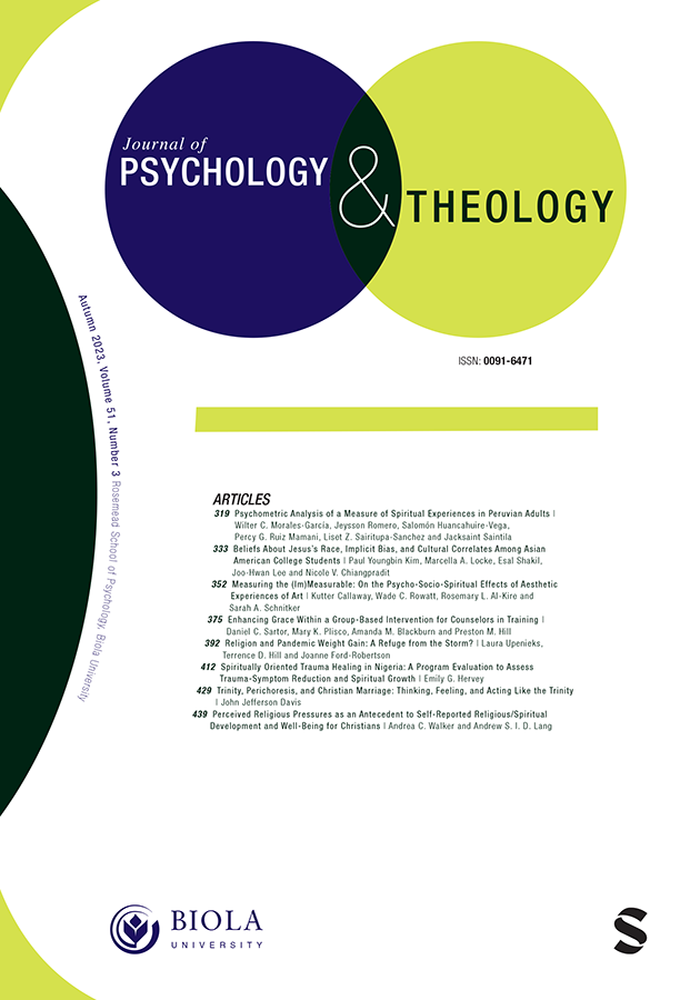 JOURNAL OF PSYCHOLOGY AND THEOLOGY