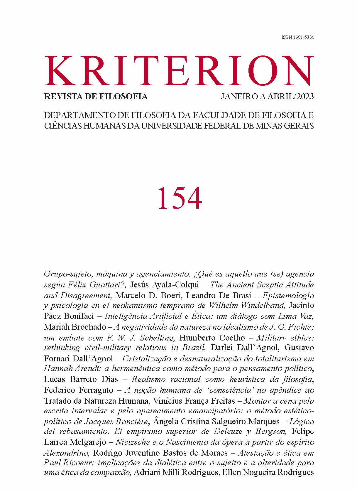 KRITERION-REVISTA DE FILOSOFIA