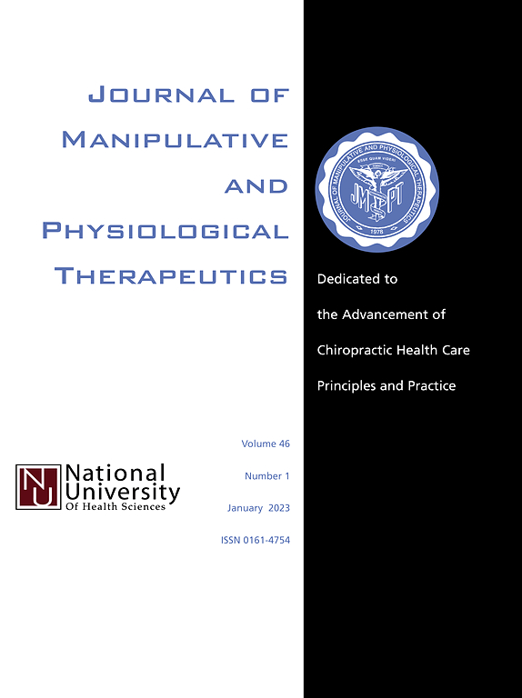 JOURNAL OF MANIPULATIVE AND PHYSIOLOGICAL THERAPEUTICS