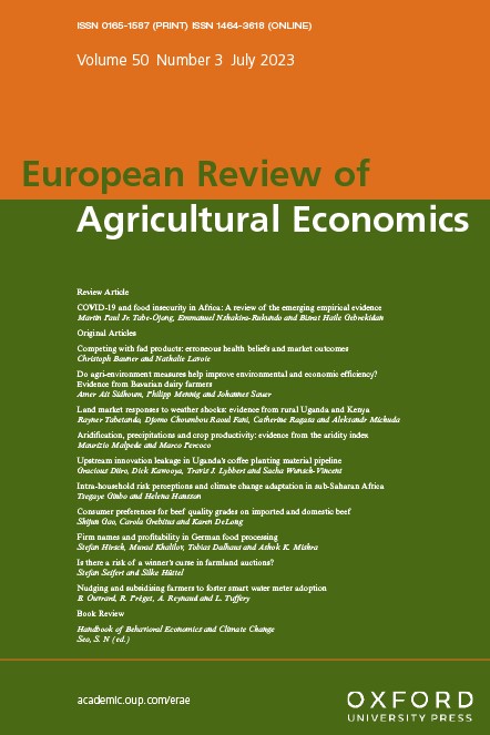 EUROPEAN REVIEW OF AGRICULTURAL ECONOMICS