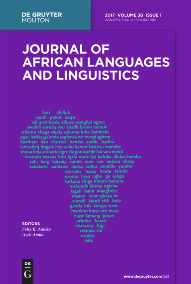 JOURNAL OF AFRICAN LANGUAGES AND LINGUISTICS