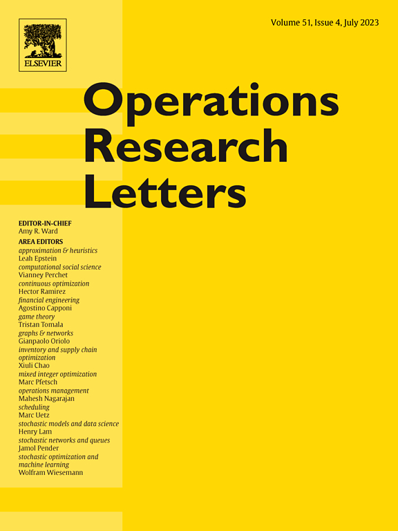 OPERATIONS RESEARCH LETTERS