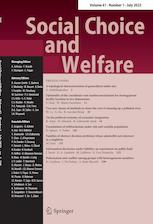 SOCIAL CHOICE AND WELFARE