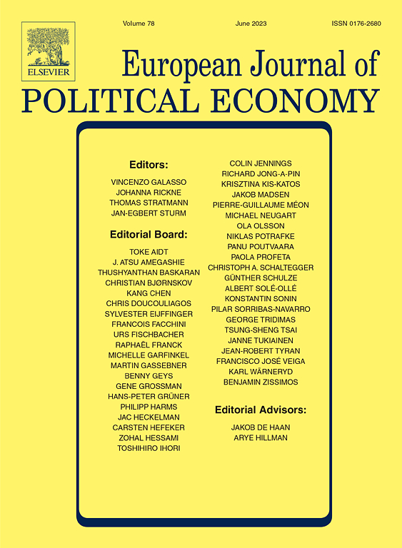 EUROPEAN JOURNAL OF POLITICAL ECONOMY